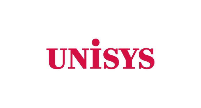 Unisys written in red letters
